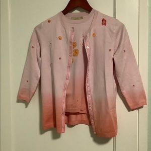 Easel cardigan and tank set